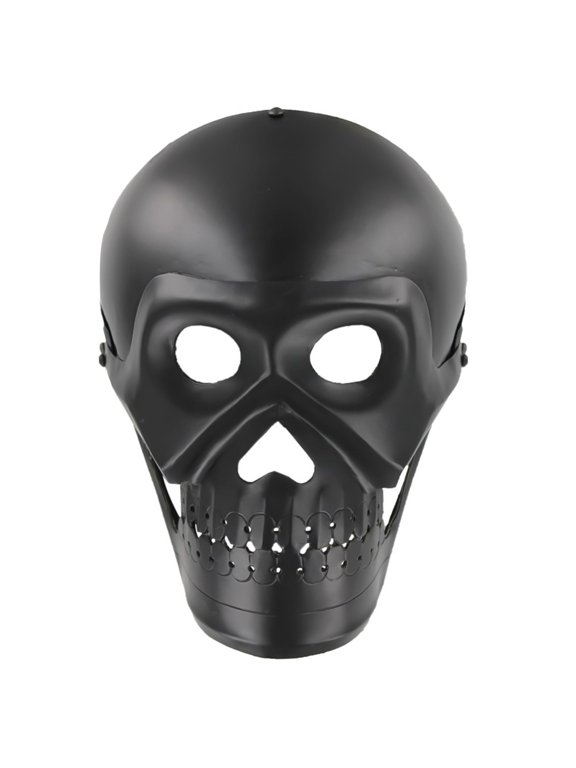 Street King Jungle Face Mask Fantasy Armor, 20G Steel, Black Finish, Straps Included