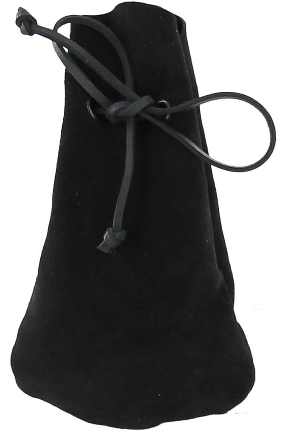 Suede Herbalist Money Bag Drawstring Purse, 8.38" Length, 5" Width, Stylish and Functional