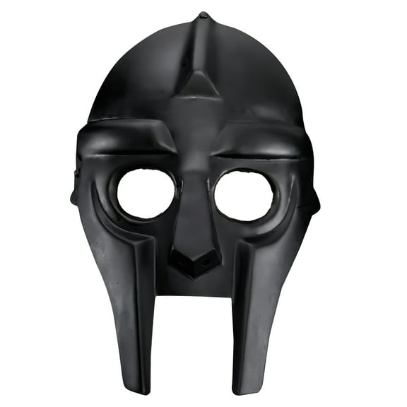 Armory Replicas Supervillain MF Doom Underground Rapper Black Mask: Gladiator Style, 18 Gauge Steel, Adjustable Straps Perfect for cosplay, performances, or collectors