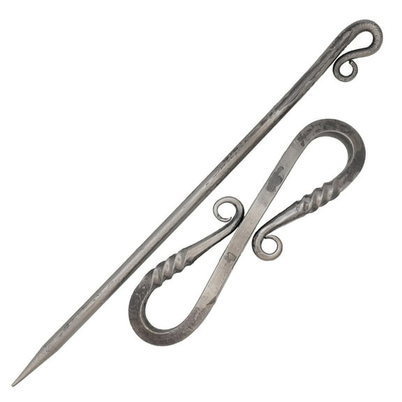 Armory Replicas Swaying Locks Medieval Iron Barrette Hair Stick Pin | Timeless Forged Iron Hair Accessory Gift For Her this Hair Stick Makes a Thoughtful And Unique Present