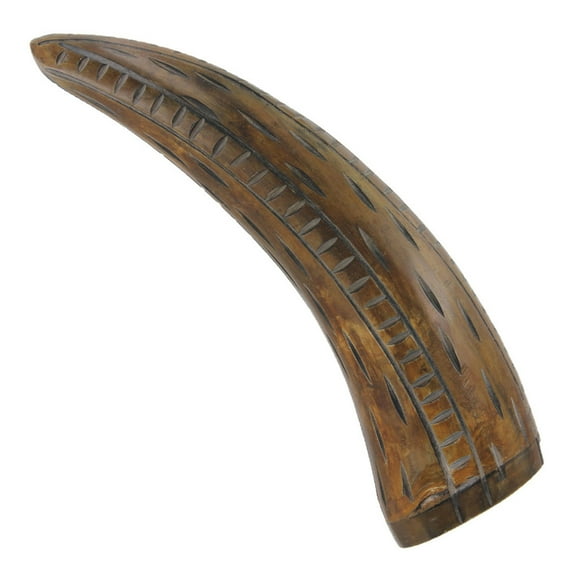 Armory Replicas Unique Natural Cow Horn Material Reed Wetlands Tribal Cow Horn Paperweight - Natural Elegance May Display Natural Imperfections Adds Character to Any Room