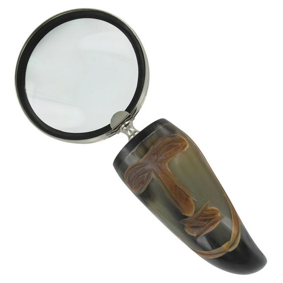Armory Replicas Vroulike Tribal Cow Horn Executive Magnifying Glass Desk Accessory