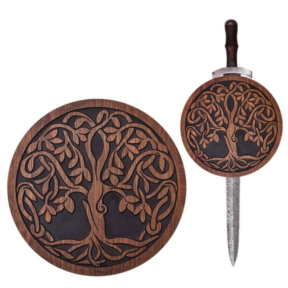 Armory Replicas Wooden Tree of Life Sword Plaque – Celtic Wall Display Mount for Swords, Hand-Carved 12-Inch Decorative Board