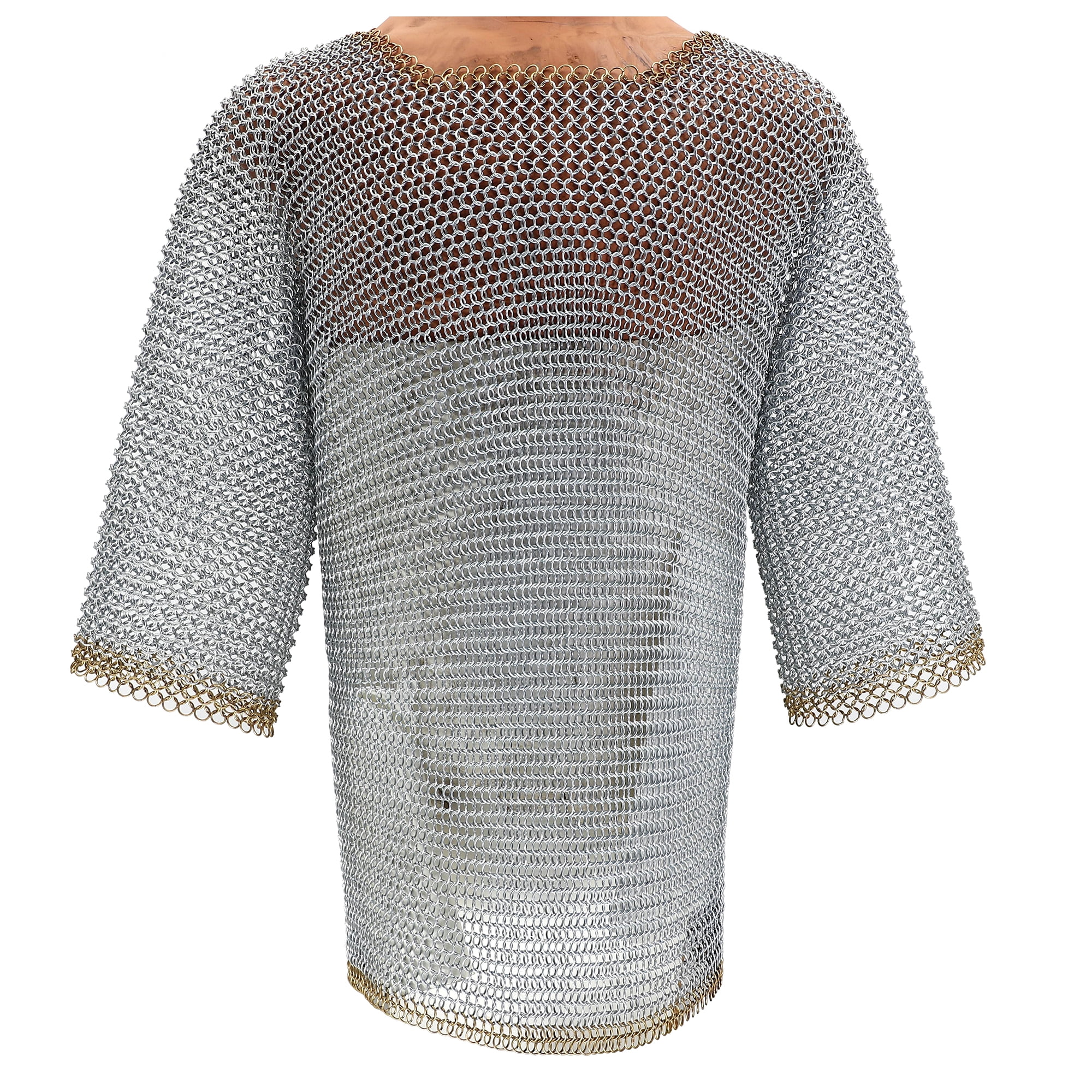 Armory Replicas XL Chainmail Shirt | Silver & Gold Medieval Haubergeon ...
