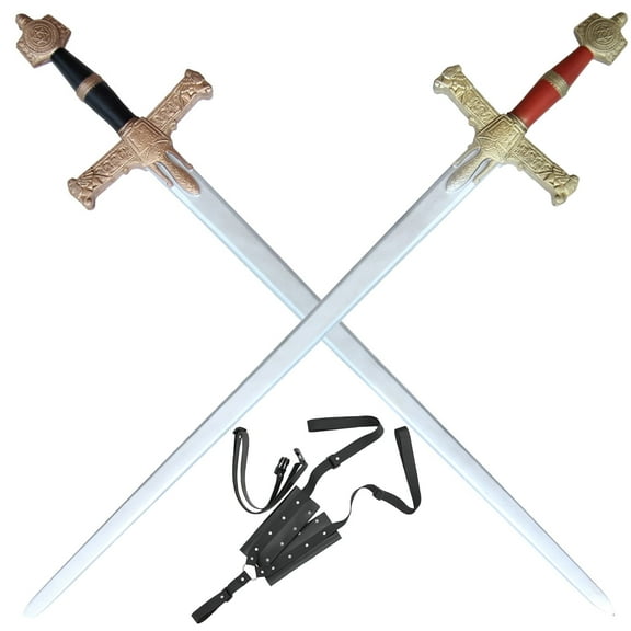 Armory replicas King Solomon Wisdom and Judgement Foam Sword Set with Adjustable Back Sheath – Dual Swords for Costumes & Cosplay