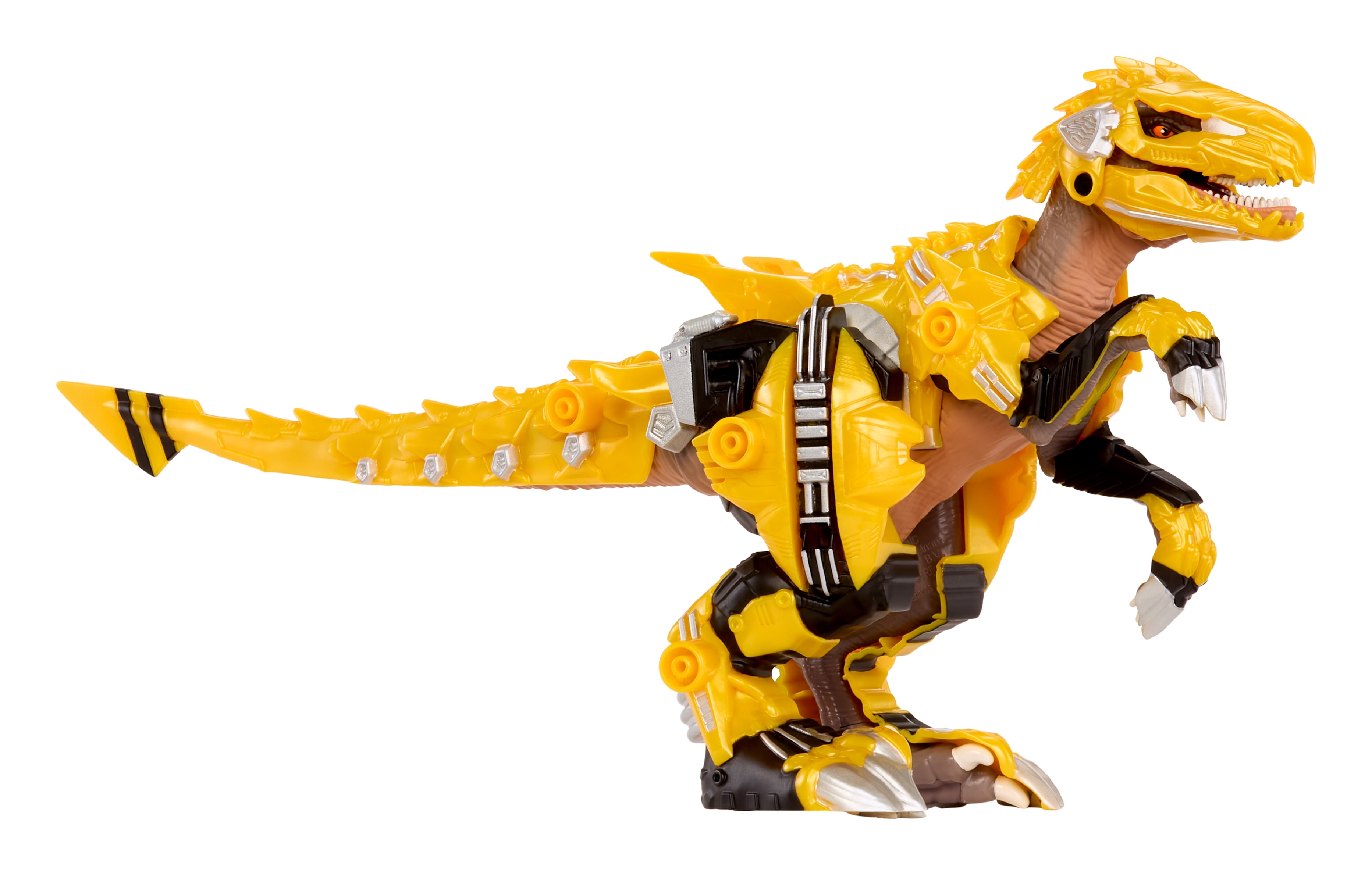Armorsaurs Armor-Up Yellow Raptor Dinosaur Blaze Toy Figure with 7 Removable Armor Pieces and Tail-Triggered Chomp Action, Kids, Boys, Girls, Ages 6+