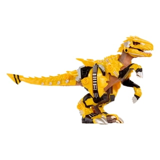 Armorsaurs Armor-Up Yellow Raptor Dinosaur Blaze Toy Figure with 7 Removable Armor Pieces and Tail-Triggered Chomp Action, Kids, Boys, Girls, Ages 6+