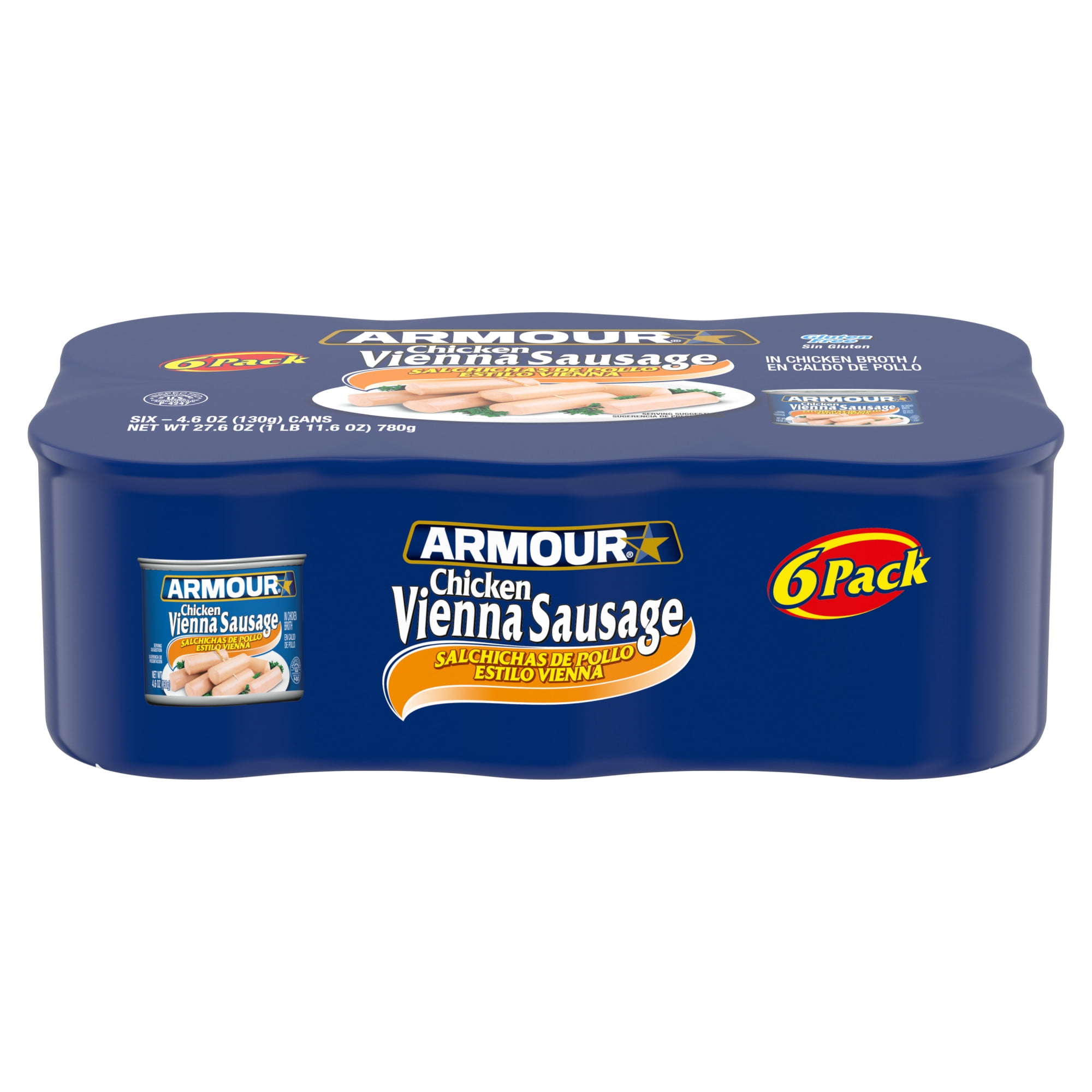 Armour Chicken Vienna Sausage, 4.6 oz Can, 6 Count Can