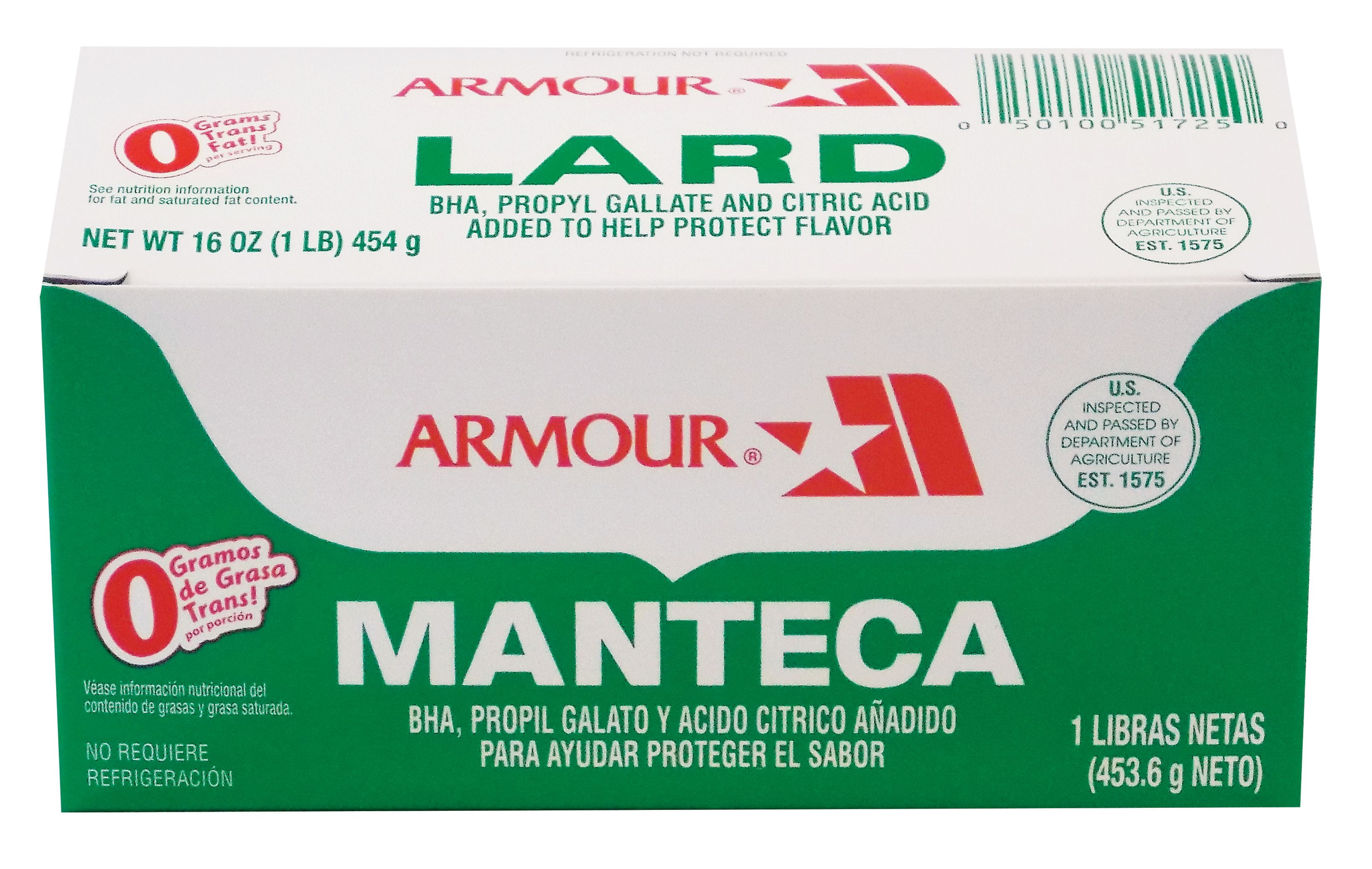 Armour Lard 1 Lb Carton Pack Of 24