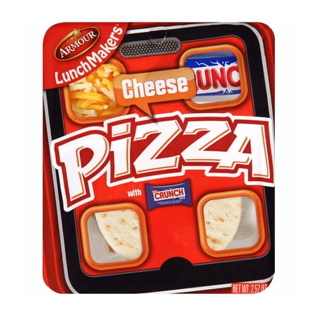 Armour Lunch Makers Cheese Pizza Kit with Crunch Bar, 2.6 oz, 1 Count, Keep Refrigerated