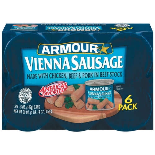 Armour Original Vienna Sausage, 4.75 oz, 6 Count Can