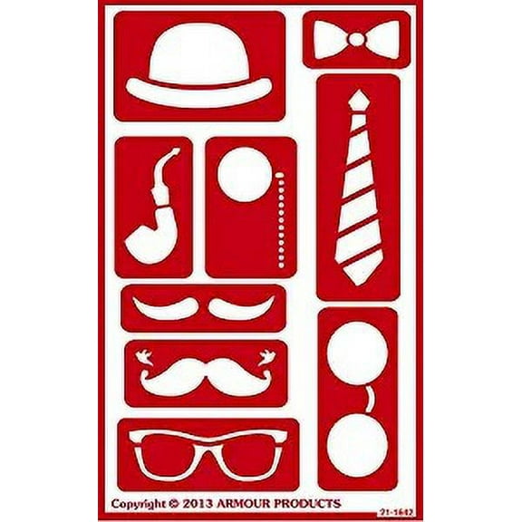 Armour Over N Over Glass Etching Stencil, 5Inch by 8Inch, Steampunk Faces