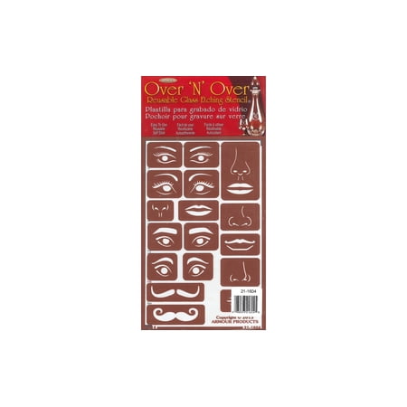 Armour Over ‘N’ Over Glass Etching Stencil - Face Elements