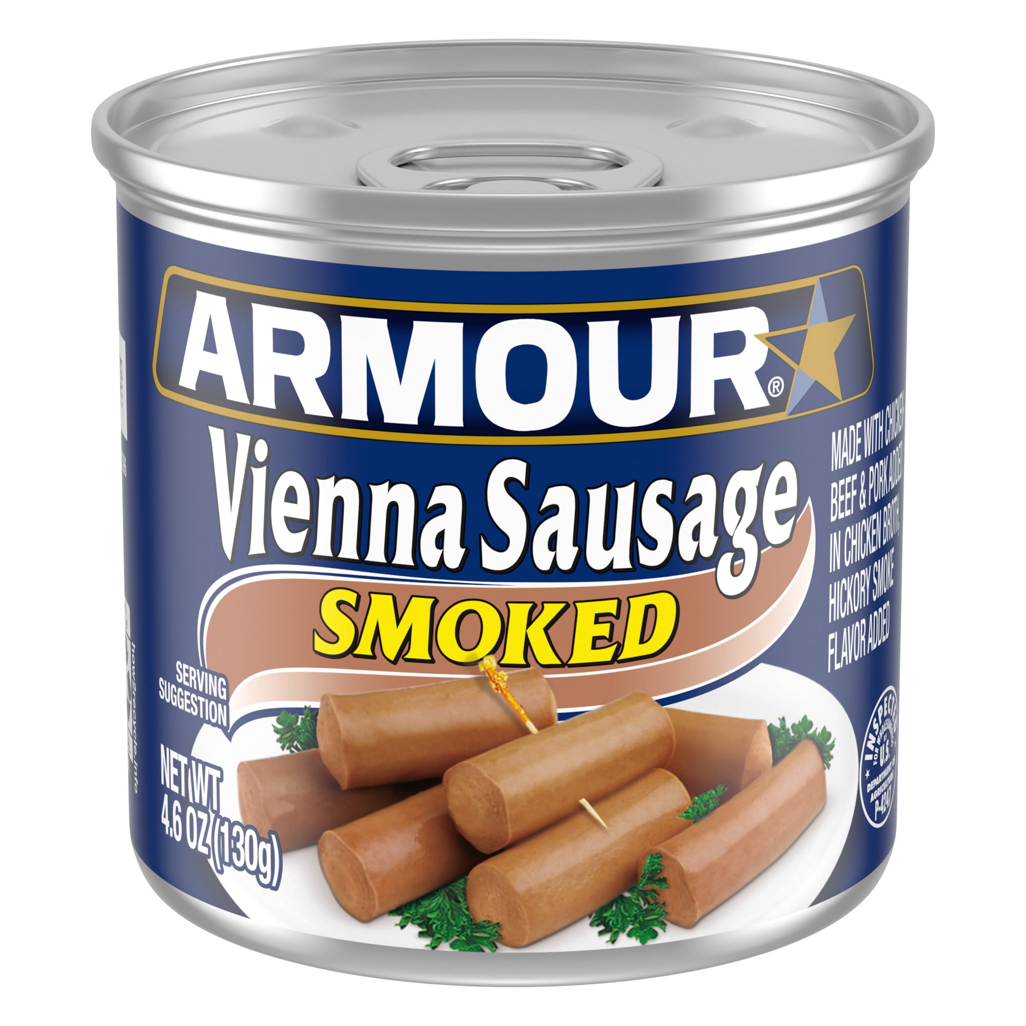 Armour Smoked Vienna Sausage, 7g Protein Per Serving, 4.6 oz Can (Pack of 6)