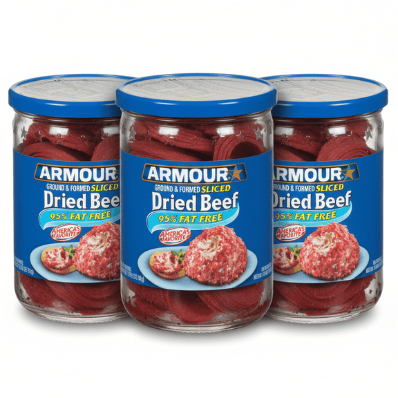 Armour Star Sliced Dried Beef,Canned Meat, (3-Pack Combo) 9g Protein Per Serving, 2.25 oz. Can