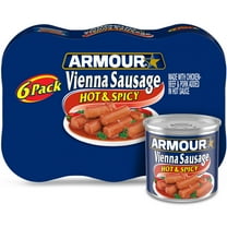 Armour Star Vienna Sausage, Hot & Spicy Flavored, Canned Sausage, 4.6 oz Pack of 6 cans