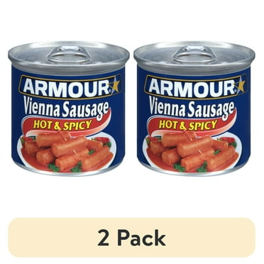 (2 pack) Armour Star Vienna Sausage, Hot & Spicy Flavored, Canned Sausage, 4.6 oz