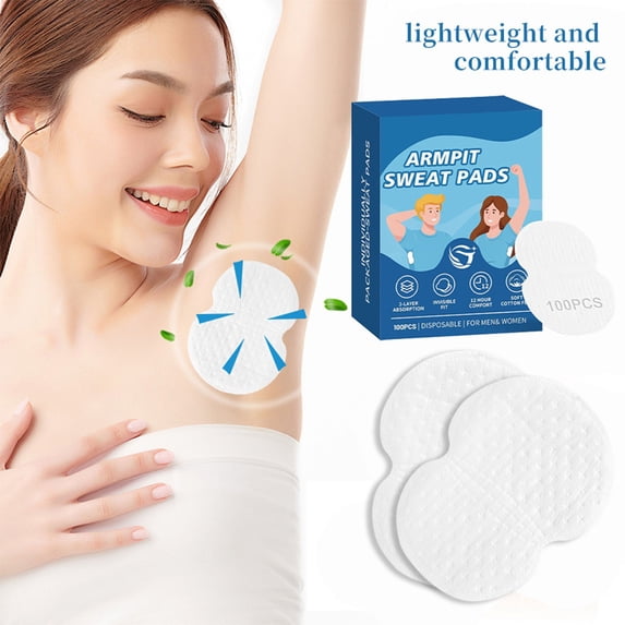Armpit Sweat Pads For Women And Men, Underarm Sweat Absorbing Pads Neutralize Odors, Breathable Disposable Liners For Freshness, 100 Patches
