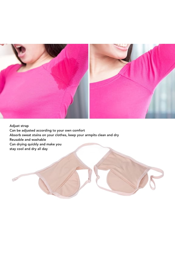 Armpit Sweat Pads, Reusable Cotton Underarm Sweat Pads, Bra Breathable Absorbent Highly Absorbent Women Washable Armpit Sweat Pad for Summer And Sports Use, Skin Color