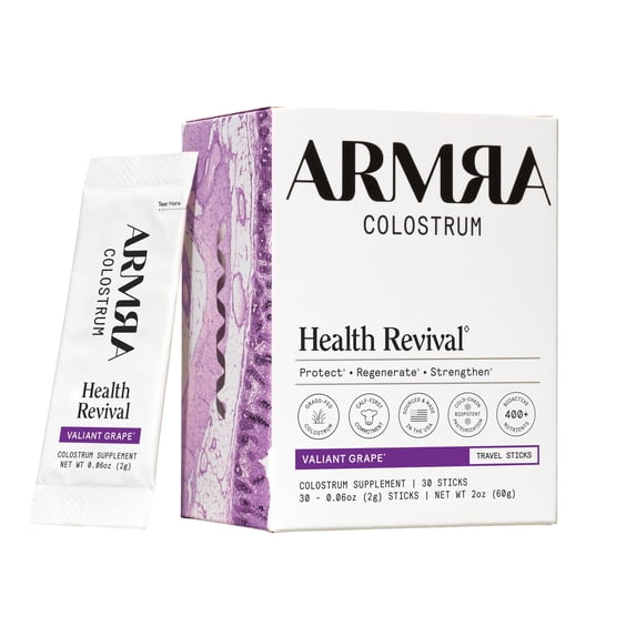 ARMRA Colostrum Valiant Grape Travel Sticks, 30 Count