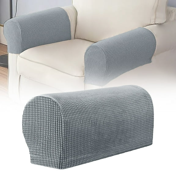 Armrest Chair Covers, Stretch Armchair Couch Arm Rest Cover Anti-Slip Spandex Sofa Chair Arm Caps Slipcovers for Furniture Protector, arm chair covers set of 2 (Grey)