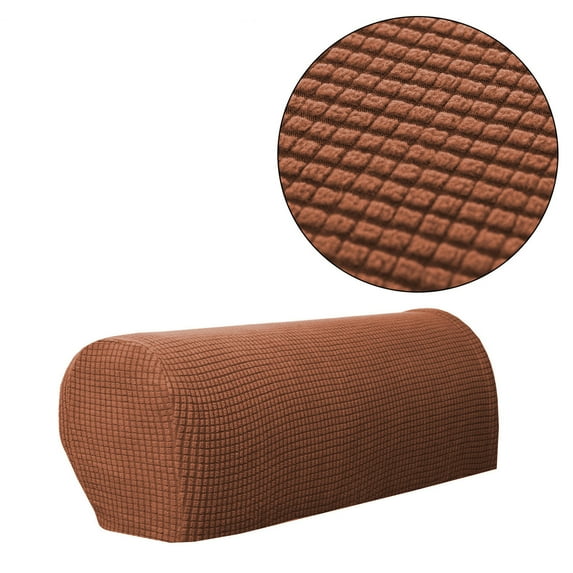 Armrest Covers 2PCS Stretch Fabric Armrest Covers Anti-Slip Sofa Arm Chair Slipcovers Furniture Protectors For Recliner Sofa,Light Brown