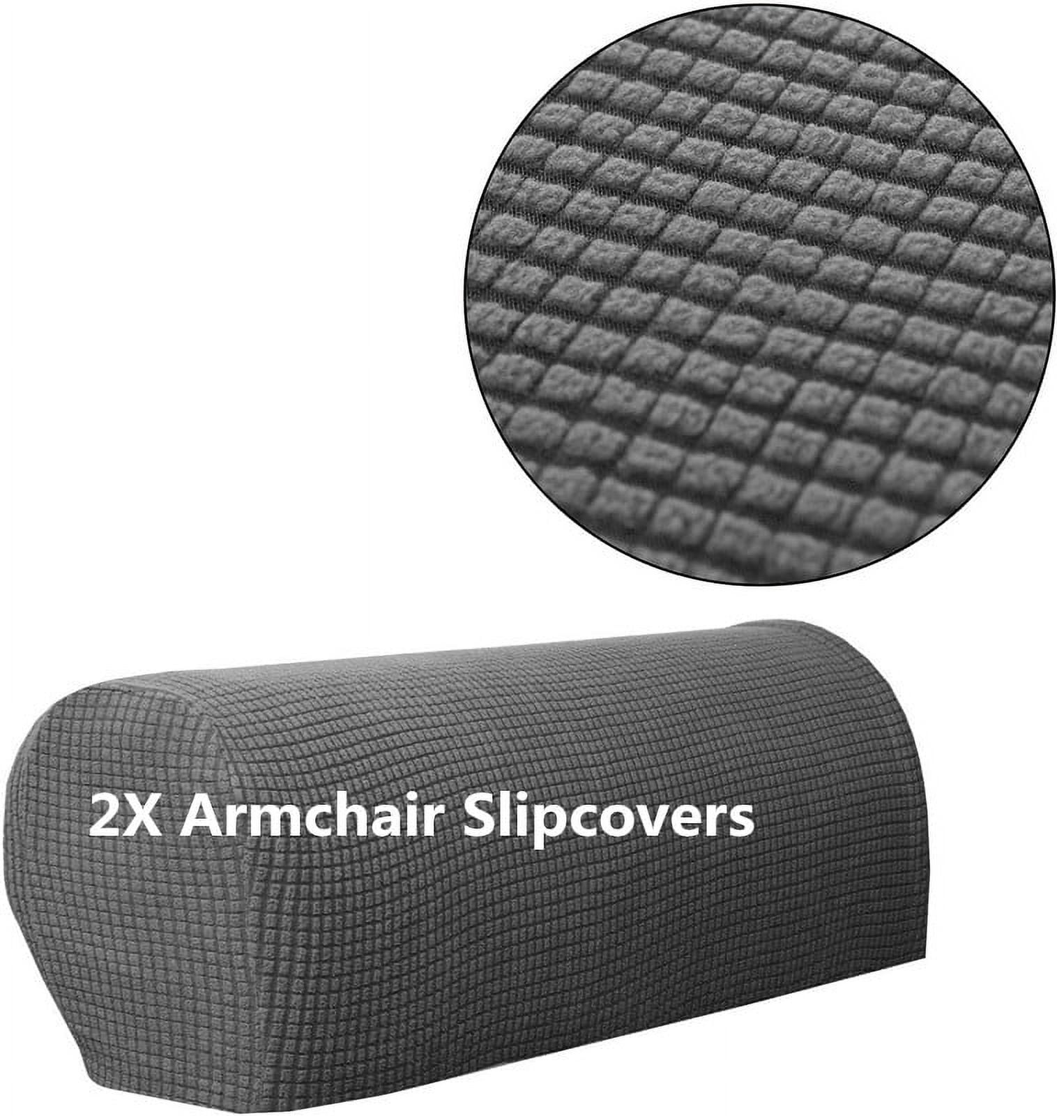 Armrest Covers, 2PCS Stretch Fabric Armrest Covers AntiSlip Sofa Arm
