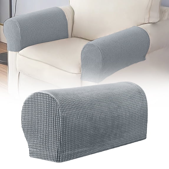 Armrest Covers for Chair Cozival 2-Piece Stretchable Spandex Armrest Covers for Chairs - Slipcovers with Pins for Sofas, Recliners & Armchairs, Checkered Pattern, Easy Install, Sofa Slipcover Covers