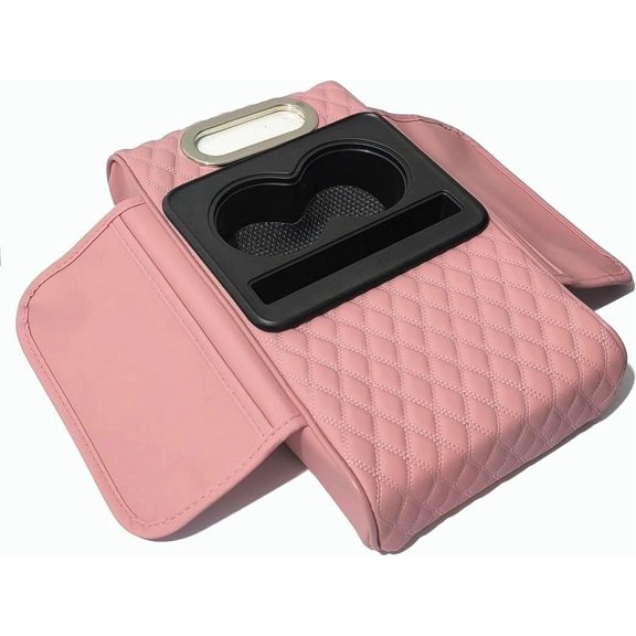 Armrest Cushion,5-in-1 Center Console Cover with 2 Storage Bags Cup Holder, Tissue Box Slot, Phone Slot for Sedans,  Accessories Interior Organizers ()