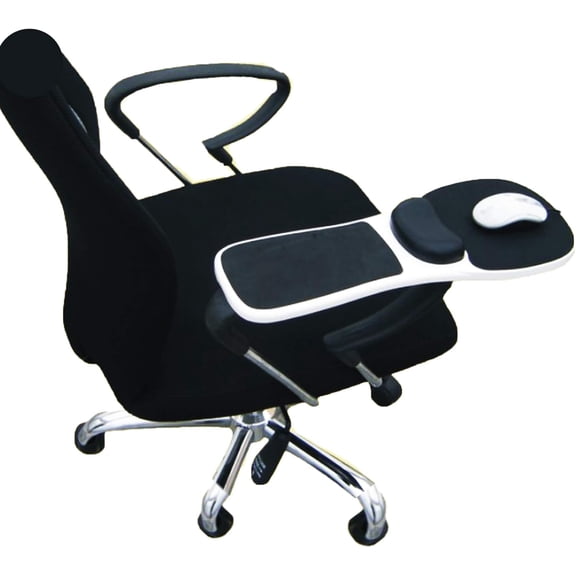 Armrest Mouse pad with arm Wrist Rest Support Adjustable Ergonomic Computer Mouse mat for Chair Home&Office Chair Extender Attachable Black White