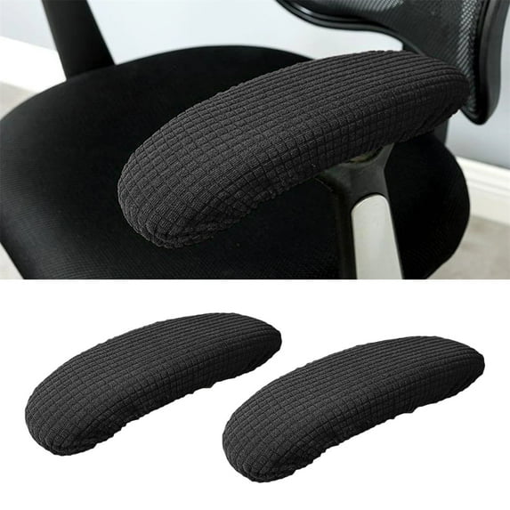 Armrest Slipcover Pads, Office Chair Arms Protector Stretchable for Desk,Rotating,Computer Chair, Black, 1Pair