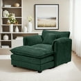 thumbnail image 1 of Armrest Sofa, Gexpusm Indoor Comfy Chenille Couch for Bedroom, Cozy Single - Seater Sofa with Ottoman for Living Room Apartment Small Space, Grass Green, 1 of 8