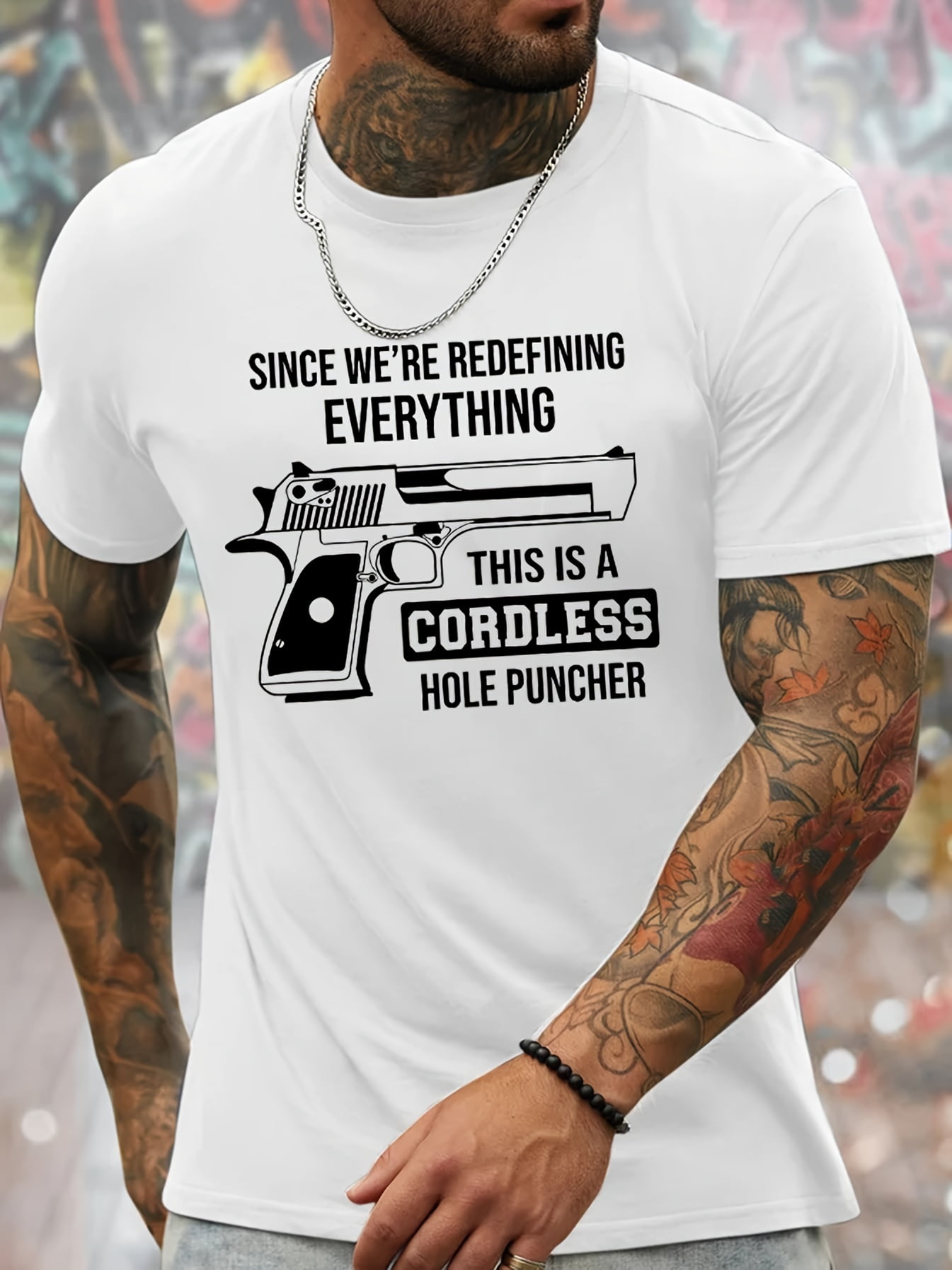 Arms Graphic Print Tee Men #39 s Novel Graphic Design T shirt Casual Arms Graphic Print Tee Men #39 s Novel Graphic Design T shirt Casual