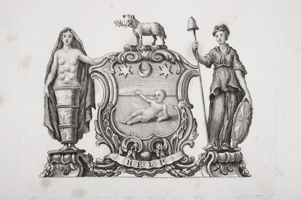 Arms Of The Foundling Hospital London Founded By Thomas Coram Canvas Art - Ken Welsh Design Pics (18 x 12)