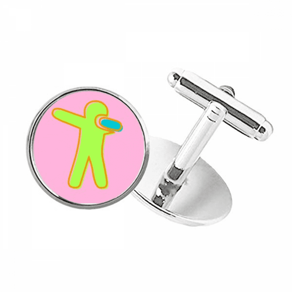 Arms Puppet Bent Twisted Round Button Cuff Clip Stud Cufflinks