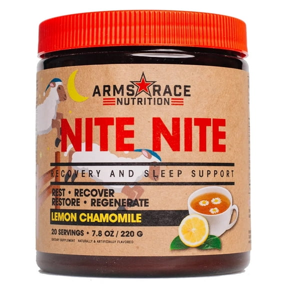 Arms Race Nutrition NITE NITE - Recovery and Sleep Support, 20 Servings (Lemon Chamomile)