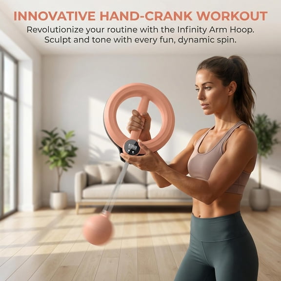 Arms and Shoulder Exercise Equipment, 360° Smart Flabby Arm Exerciser with Digital Tracker, 1.21lbs PC Hand-Crank Forearm Workout for Upper Body Toning