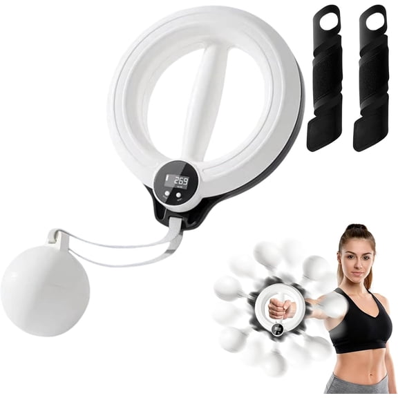 Arms and Shoulder Exercise Equipment, 360° Smart Flabby Arm Exerciser with Digital Tracker, 1.21lbs PC Hand-Crank Forearm Workout for Upper Body Toning