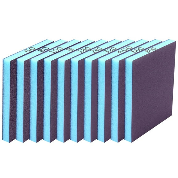 Armscye 10 Different Specifications Sanding Sponge, Sandpaper Sponge Sanding Blocks, Washable and Reusable Sand Pads for Drywall Metal Glasses Wood and Wall