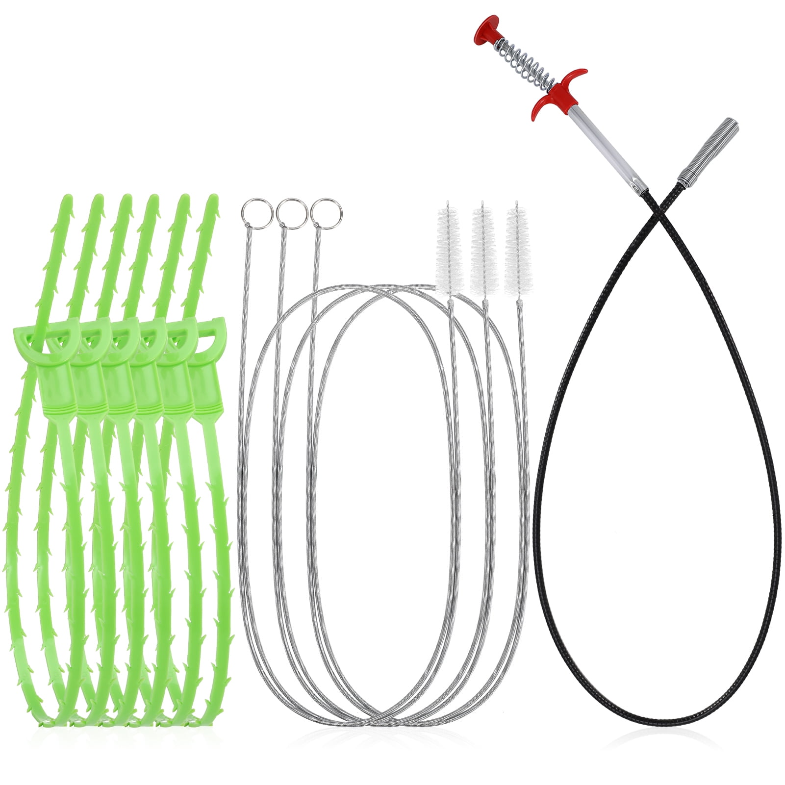 Armscye 10 Pack Pipe Clean Tool,  35.5 inch Drain Clog Remover, 25inch Drain Snake Hair Remover Cleaning Brush, Hair Catcher Drain Auger Cleaner Tool for Toilet,Kitchen Sink,Bathroom Tub