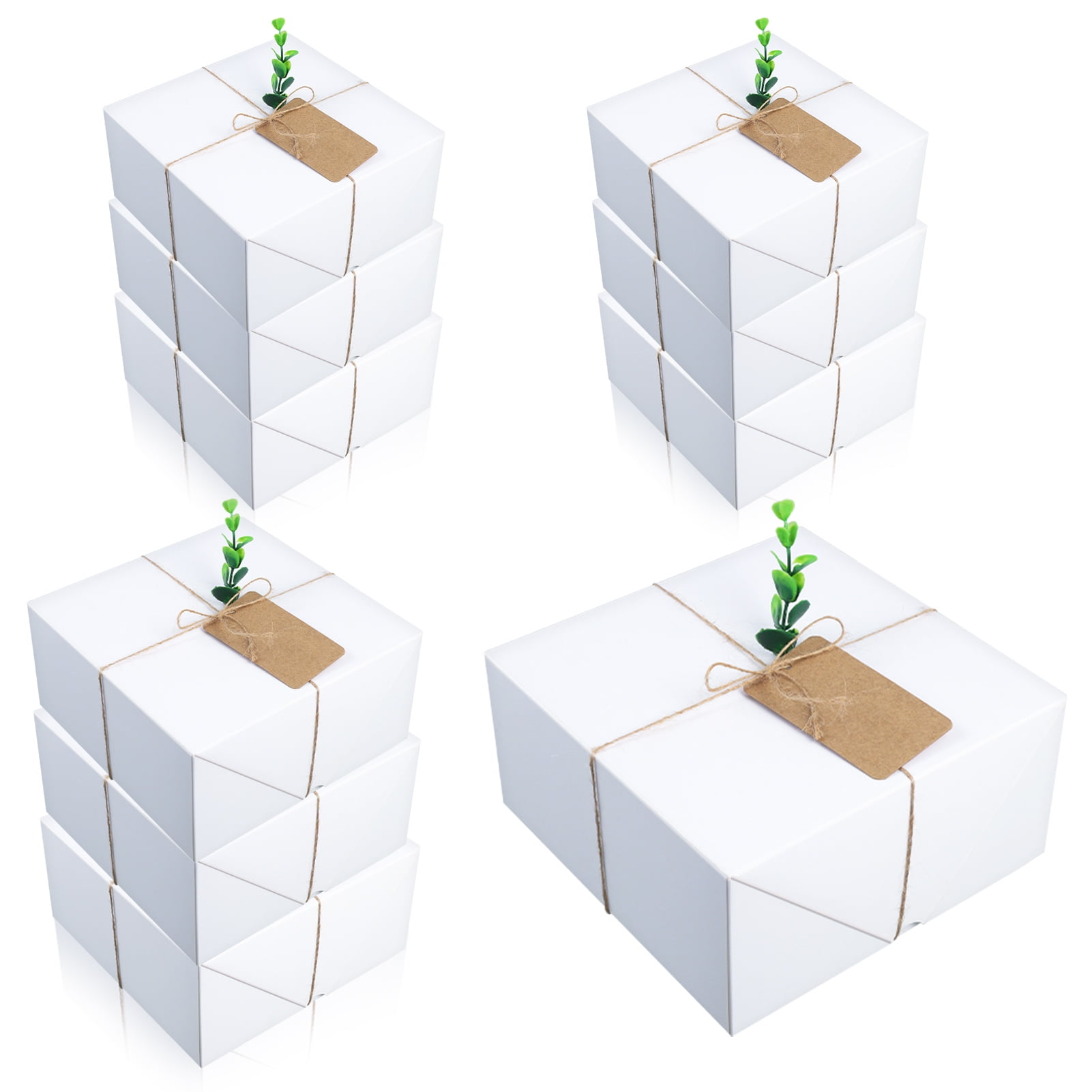 Armscye 10 Set White Gift Boxes with Lids, Large Gift Wrap Boxes, Empty