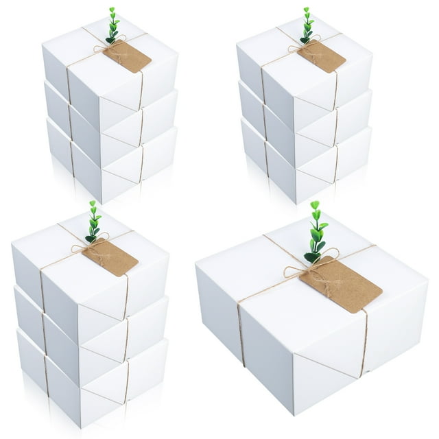 Armscye 10 Set White Gift Boxes with Lids, Large Gift Wrap Boxes, Empty