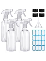 Armscye 16.9oz/500ml Empty Spray Bottles 4 Sets, Adjustable Mist/Jet Nozzle Leakproof Refillable Bottles for Cleaning, Hair, Essential Oils, Adjustable Mist, Stream Nozzle