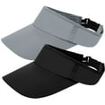 thumbnail image 1 of Armscye 2-Pack Adjustable Sun Visor Hat, Unisex, Gray Black, Quick Dry, Lightweight, Extra Long Brim, Perfect for Outdoor Activities, 1 of 7