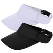 2 Pack Sport Sun Visor Hats, Adjustable Empty Top Baseball Cap, Quick-Drying Baseball Cap, Sun Protection Hat Cap for Outdoor Running, Tennis, Golf