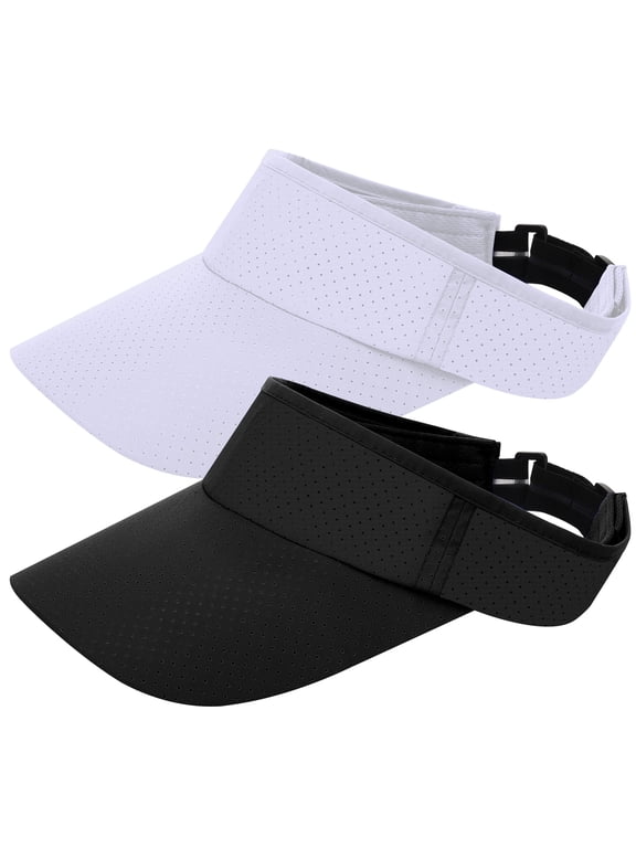 2 Pack Sport Sun Visor Hats, Adjustable Empty Top Baseball Cap, Quick-Drying Baseball Cap, Sun Protection Hat Cap for Outdoor Running, Tennis, Golf