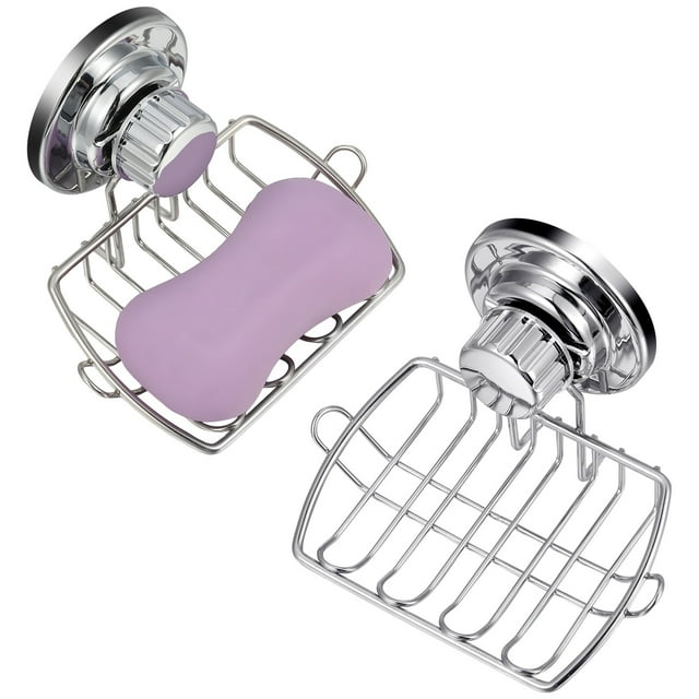 Armscye 2 Pcs Suction Cup Soap Dish, Stainless Steel Shower Bar Soap
