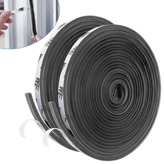 Armscye 2 Rolls Brush Felt Weather Stripping for Doors and Windows - 32.8 Feet Adhesive Seal Tape with Pile Brush, Door Bottom Insulation, Patio/Automotive Draft Stopper (Gray)
