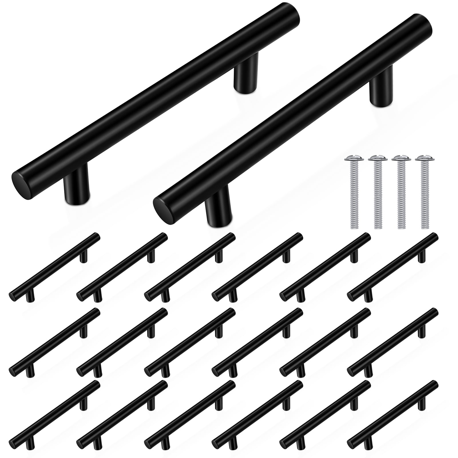 Armscye 20 Pcs Matte Black Handles, 5.9 Inch Stainless Steel