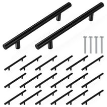 Armscye 20 Pcs Matte Black Cabinet Handles, 7.87 Inch Stainless Steel Kitchen Drawer Pulls, Hollow Metal Cabinet Door Finish Handles, 7.87'' Length with 5'' Hole Center(7.87 inch)